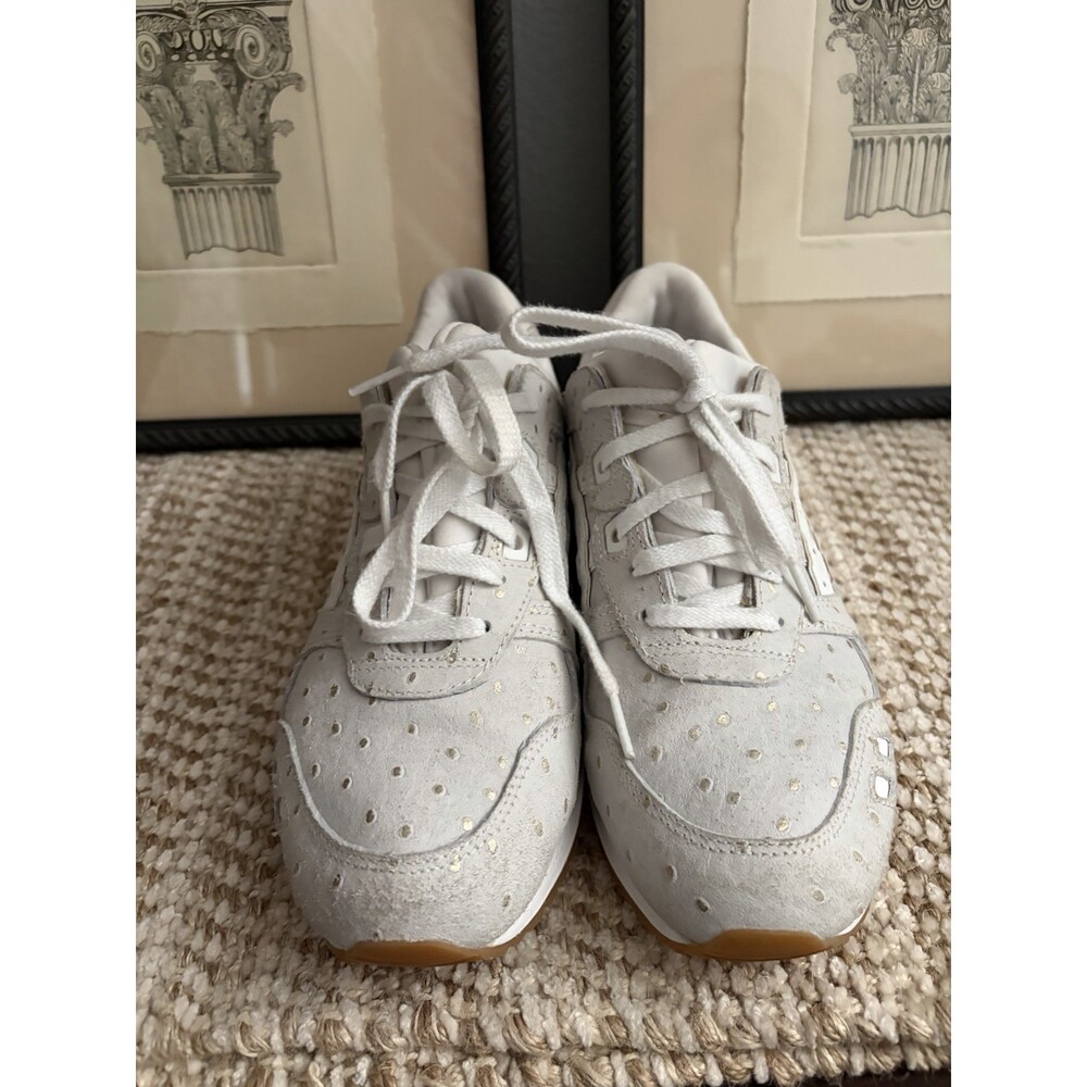 ASICS Gel lyte III Sneaker Women’s 7.5M White Metallic Gold Ostrich Valentine - Picture 3 of 7